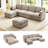 Sarang 6-Piece Modular Sofa Upholstered Sectional U Shaped Cloud Couch-1949629640