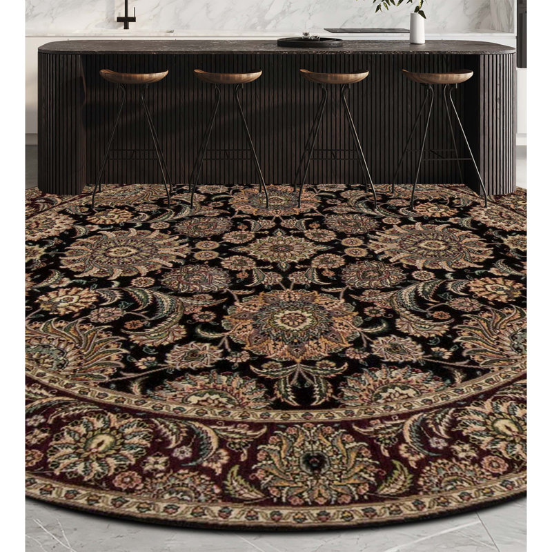 One-of-a-Kind Manchuria Hand-Knotted High-Quality Round Area Rug