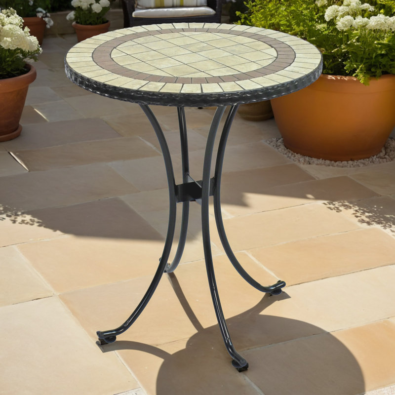 Henley Garden Ceramic Mosaic Bistro Table, 73cm H x 60cm W x 60cm D