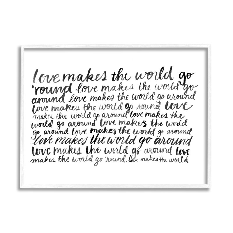 «Casual Casual Cursive Love Expression Calligraphy Words» par Grace Popp - cadre texturé sur bois