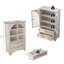Vitrine avec porte en verre 52,17 "avec 2 tiroirs et tablette réglable, solutions de rangement spacieuses, armoire vitrée pour salon, chambre à coucher, cuisine et bureau, blanc rétro