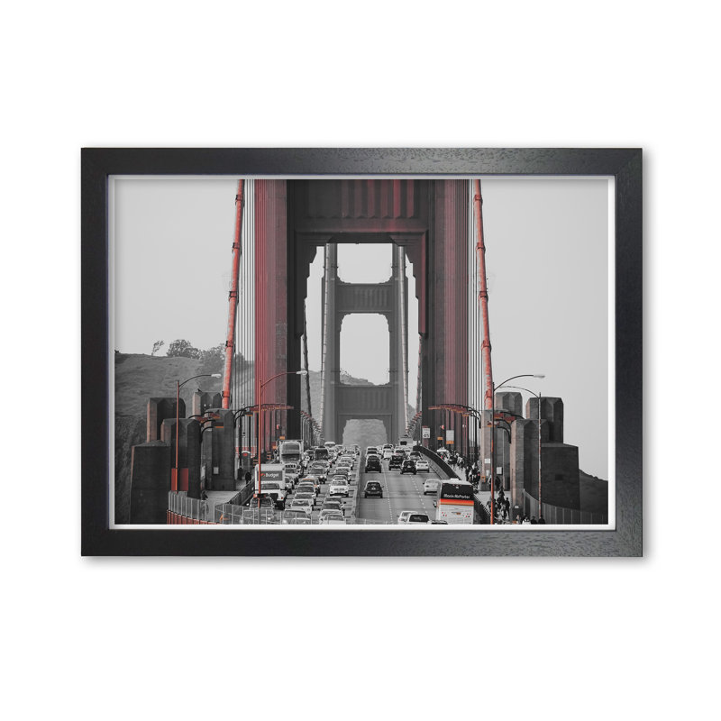 Golden Gate Bridge - Print, Black Grain Frame, 42 cm H x 30 cm W x 5 cm D