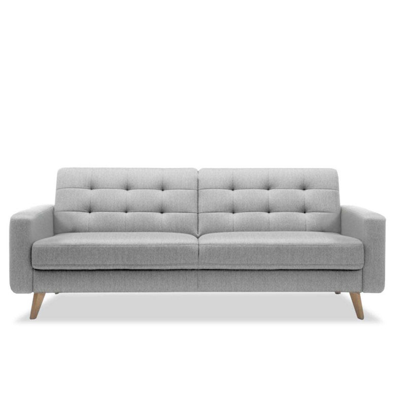 Canapé-lit Nappa avec rangement, Gris clair / 100% polyester