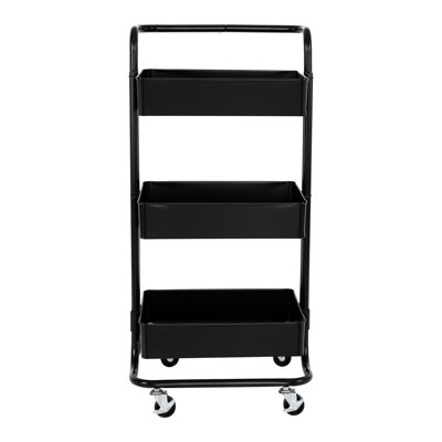 3-Tier Steel Utility Cart with Wheels