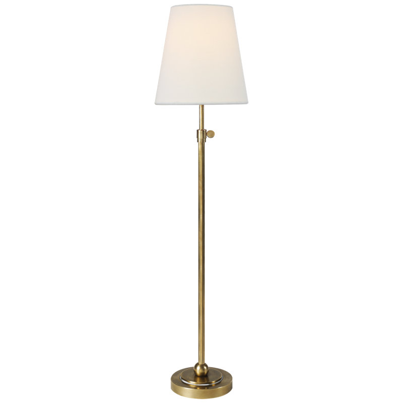 Thomas O'Brien Bryant 1 - Light Standard, Hand-Rubbed Antique Brass, Fabric