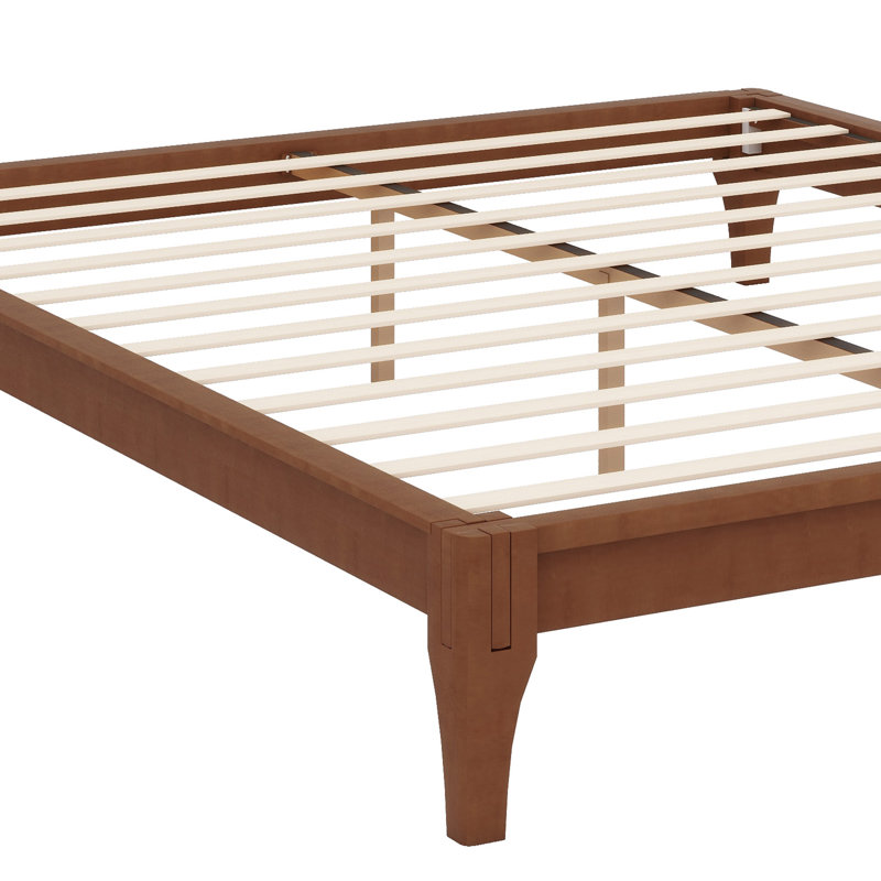 Solid Dry Bamboo Wood Platform Bed, Brown