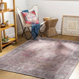 Tomishige Oriental Red/Light Brown/Charcoal/Taupe/Light Beige Area Rug