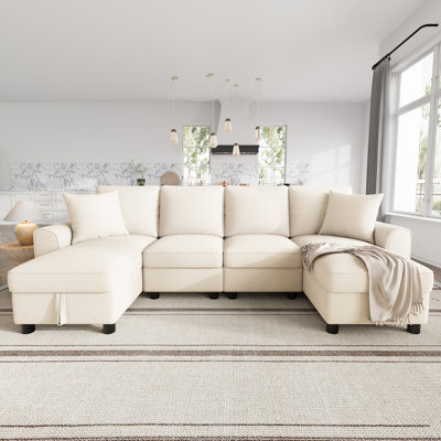 4 Seater Chenille Sofa