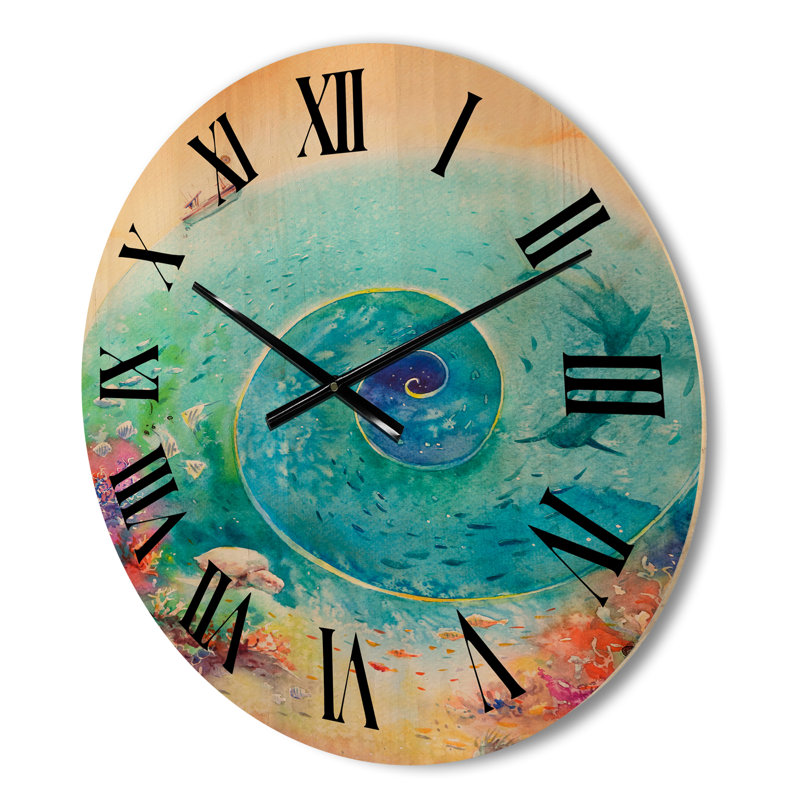 Horloge murale Turquoise, Moyen