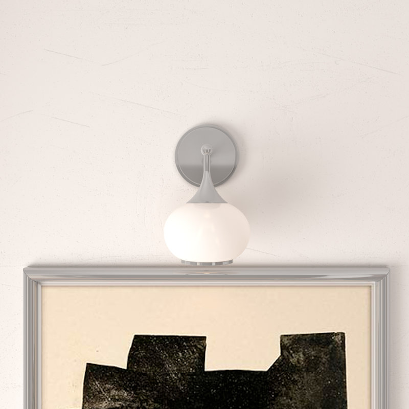 Modern Brass Wall Light with Glass Shade, Decorative Bedside & Hallway Sconce, Soft Ambient Lighting, Chrome