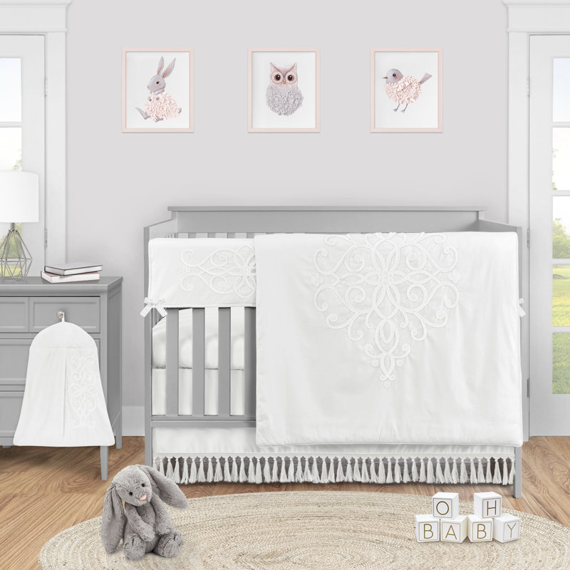 100% Cotton Crib Dust Ruffle, White