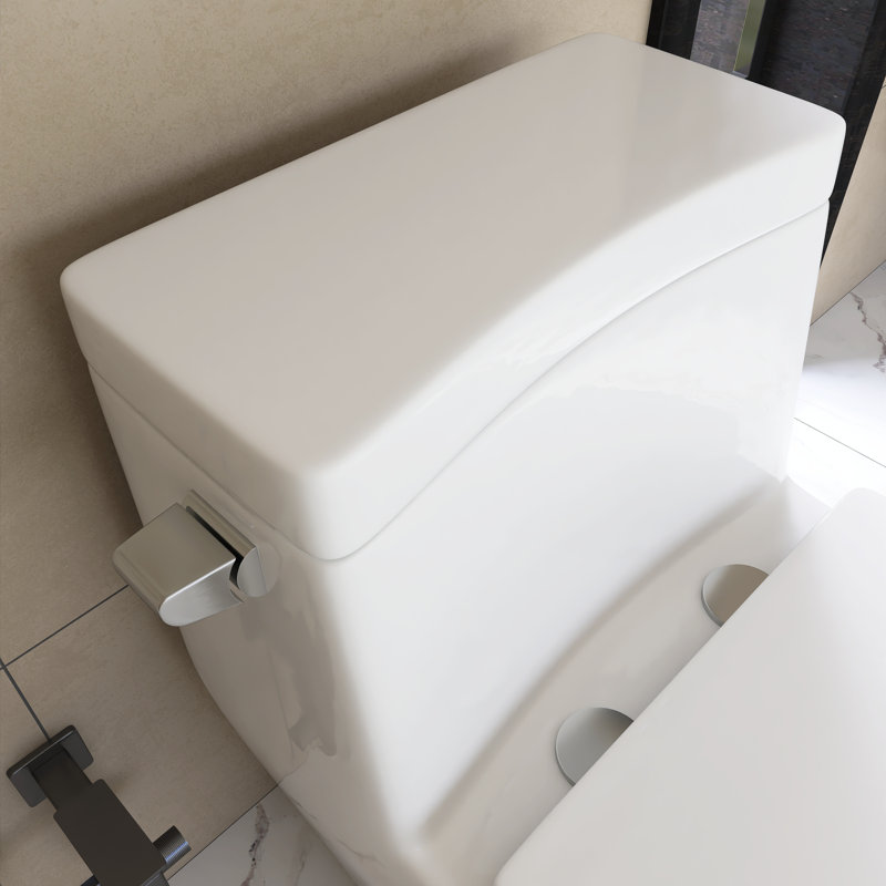 Toilette allongée 12 po à pièce unique avec chasse d'eau 1,28 GPF et siège blanc inclus