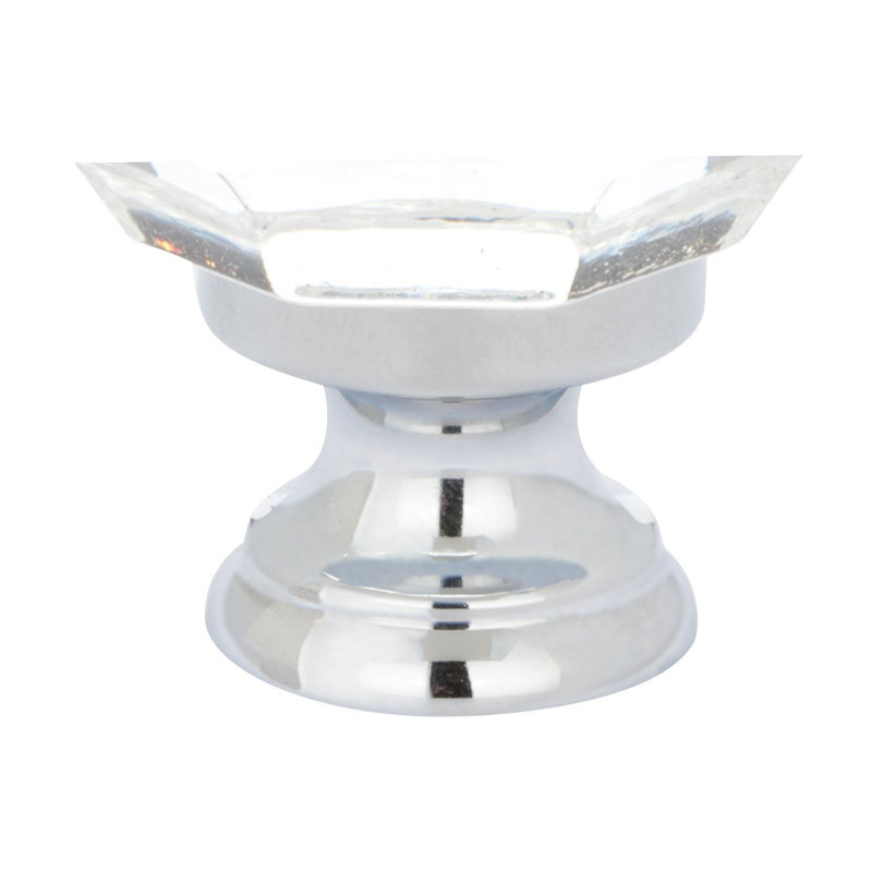 Crystal Round Knob, Polished Chrome, 1.25"