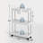 15" Wide 3-Tier Slim Rolling Cart White Plastic Utility Organizer Locking Wheels 9 Hooks & Mesh Baskets​​-117789648