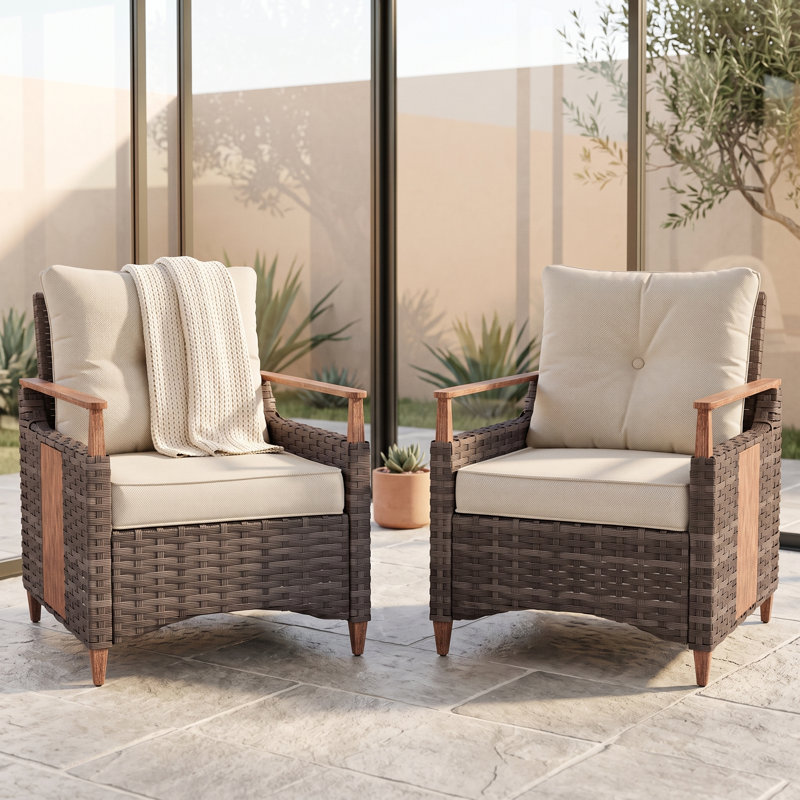 Ensemble de 2 chaises longues avec coussins Melvarn, Beige
