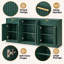 Buffet contemporain luxueux à panneaux cannelés et compartiments spacieux, aux angles arrondis, idéal pour la salle à manger, le salon, l'entrée ou l'espace de divertissement.-426001574