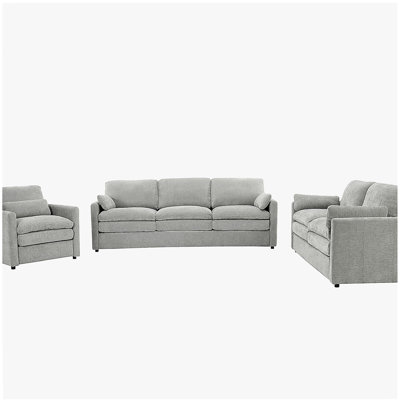 Ensemble de canapé en tissu Comfort, très grand canapé Comfort Cloud, ensemble de canapé double coussin, canapé de salon à coussin moelleux, gris clair