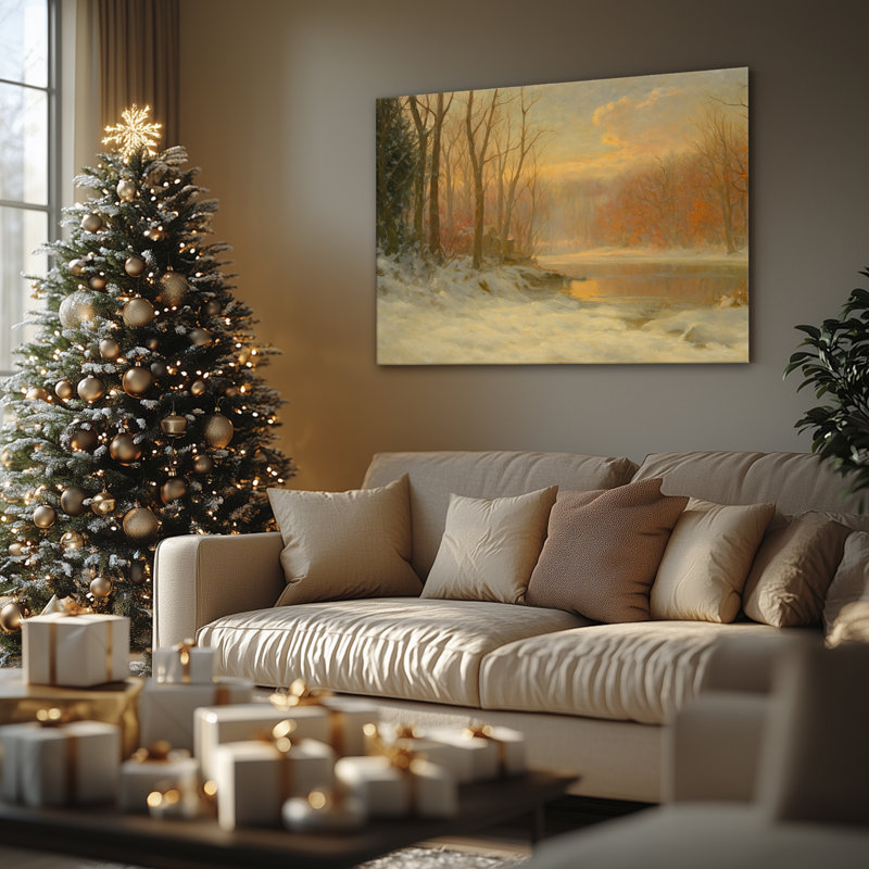 «P&L Art Winter Forest Snowscape», reproduction d'art sur toile encadrée, H 11 po x l 14 po