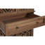 Armoire 4 portes en noyer avec 1 tiroir, capacité de 210 lb, porte à motif symétrique, tablettes intérieures réglables, résistant aux rayures, imperméable, charnière à 180 degrés, charge de 210 lb, 4 portes étincelantes, installation facile, imperméable
