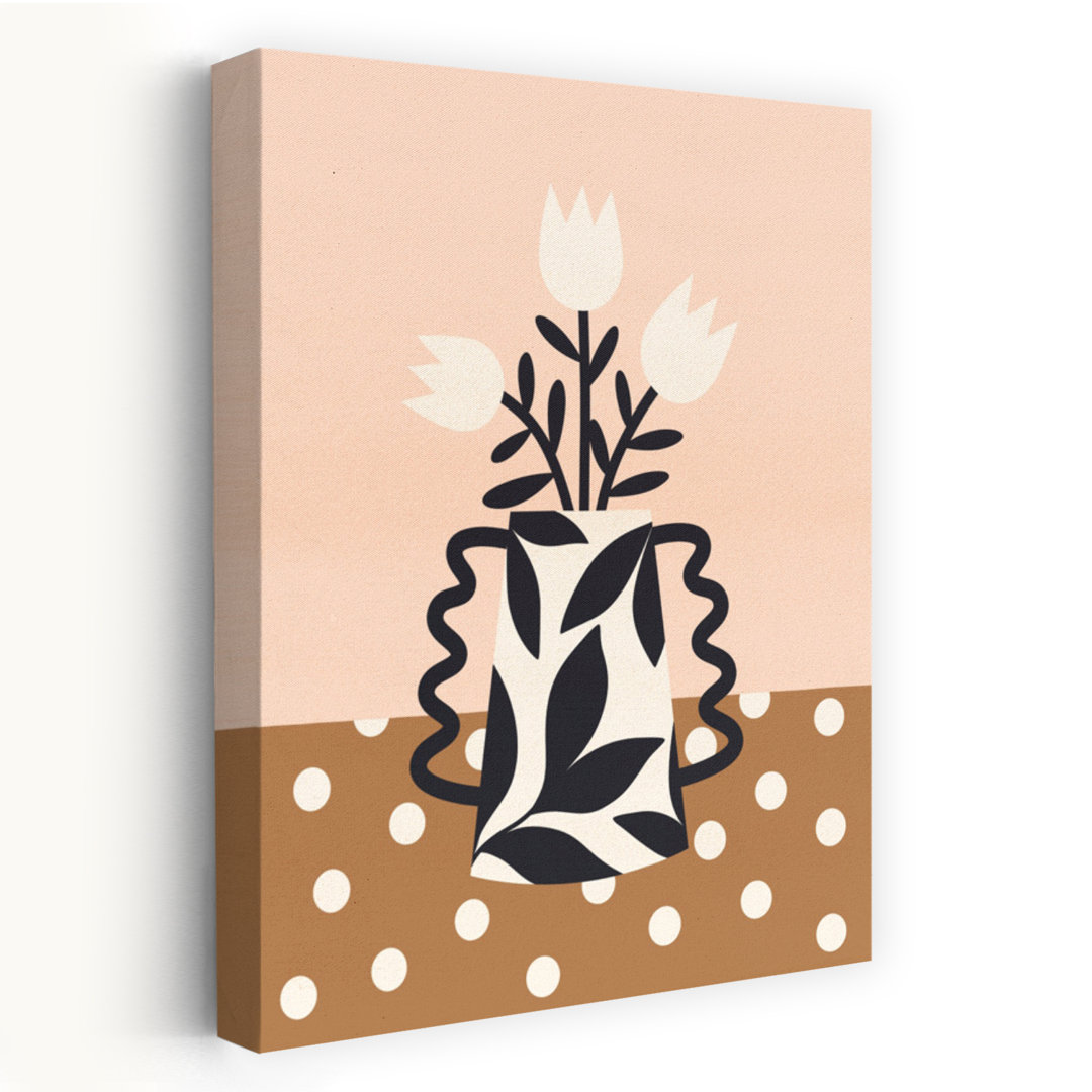 Boho Floral Vase Abstract Contemporary Minimalist Tulip Flower Landscape Wall Art Print