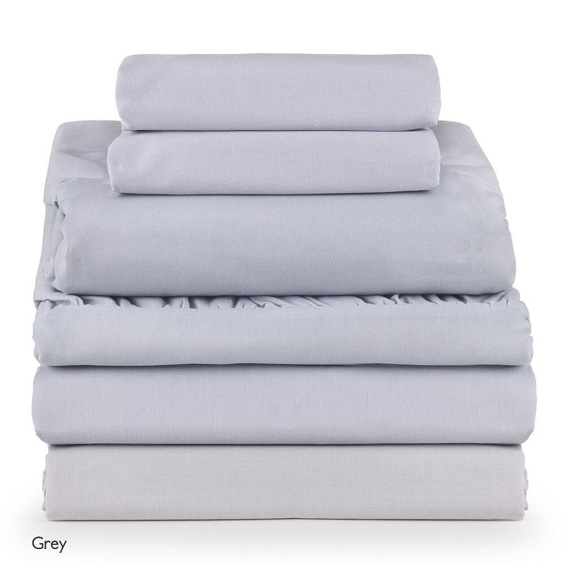 Rhowen Cotton Blend Standard Flat Sheet, Grey