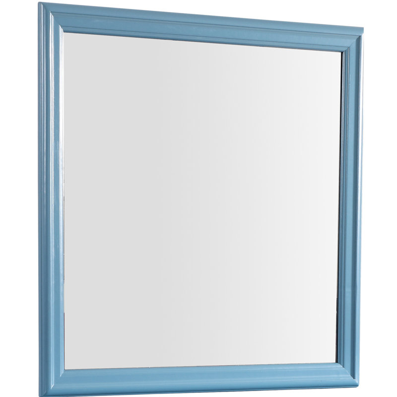 Miroir bleu sarcelle G3180-m - verre bas pour des images claires et apparentes, cadre en placage de bois, convenant à un décor discret