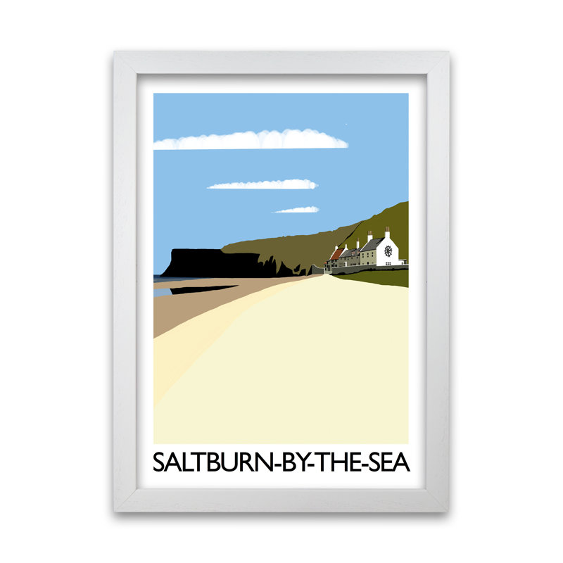 Saltburn-By-The-Sea by Richard O'Neill - Single Picture Frame Print, White, 59.4 cm H x 42 cm W