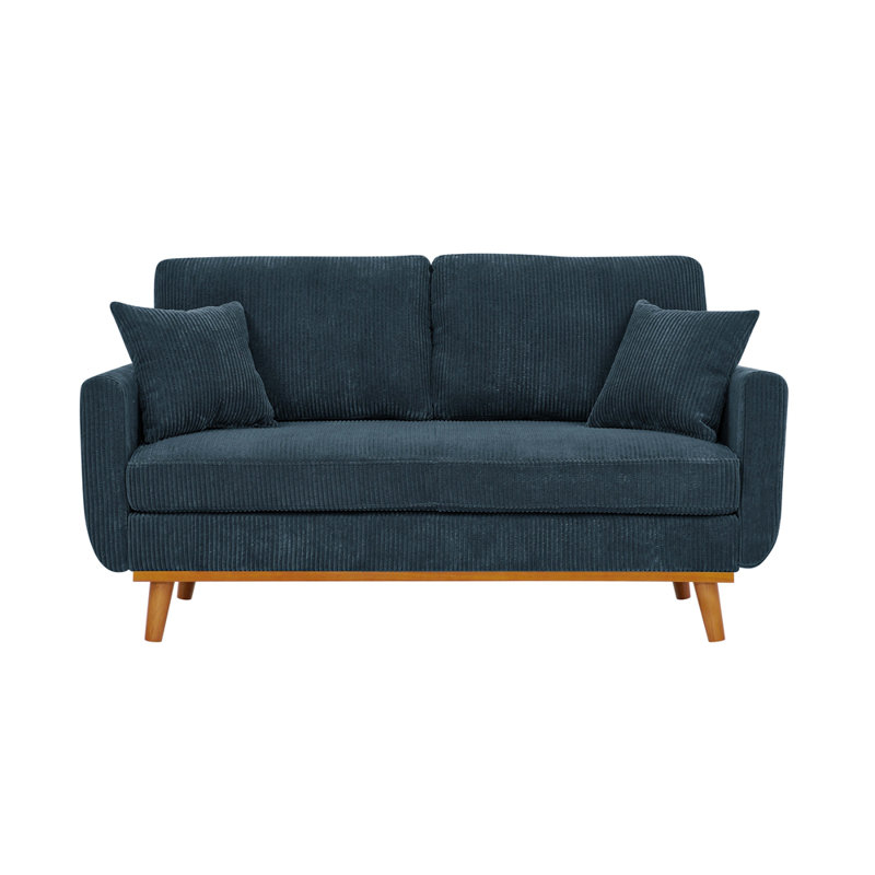 Asher Mid-Century Corduroy Sofa, Blue