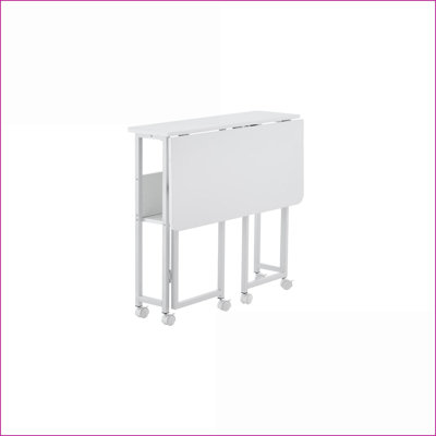 Bureau pliant blanc 31,5 pouces pour un petit bureau / bureau à domicile, robuste et amp; Rangement facile
