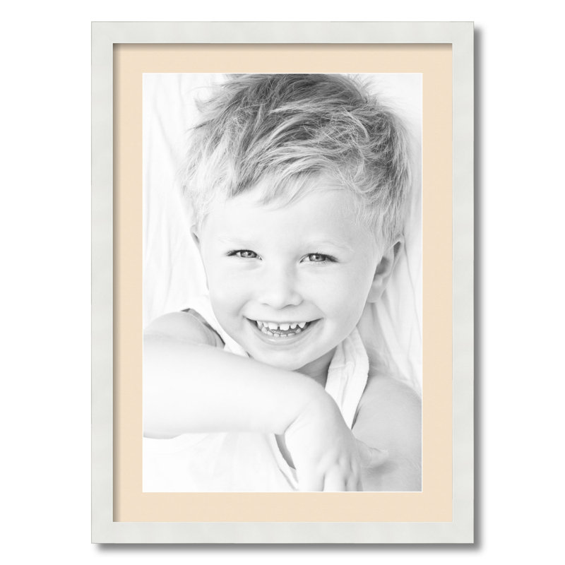 Cadre pour photo simple 16 po x 24 po en bois mat, Crème française