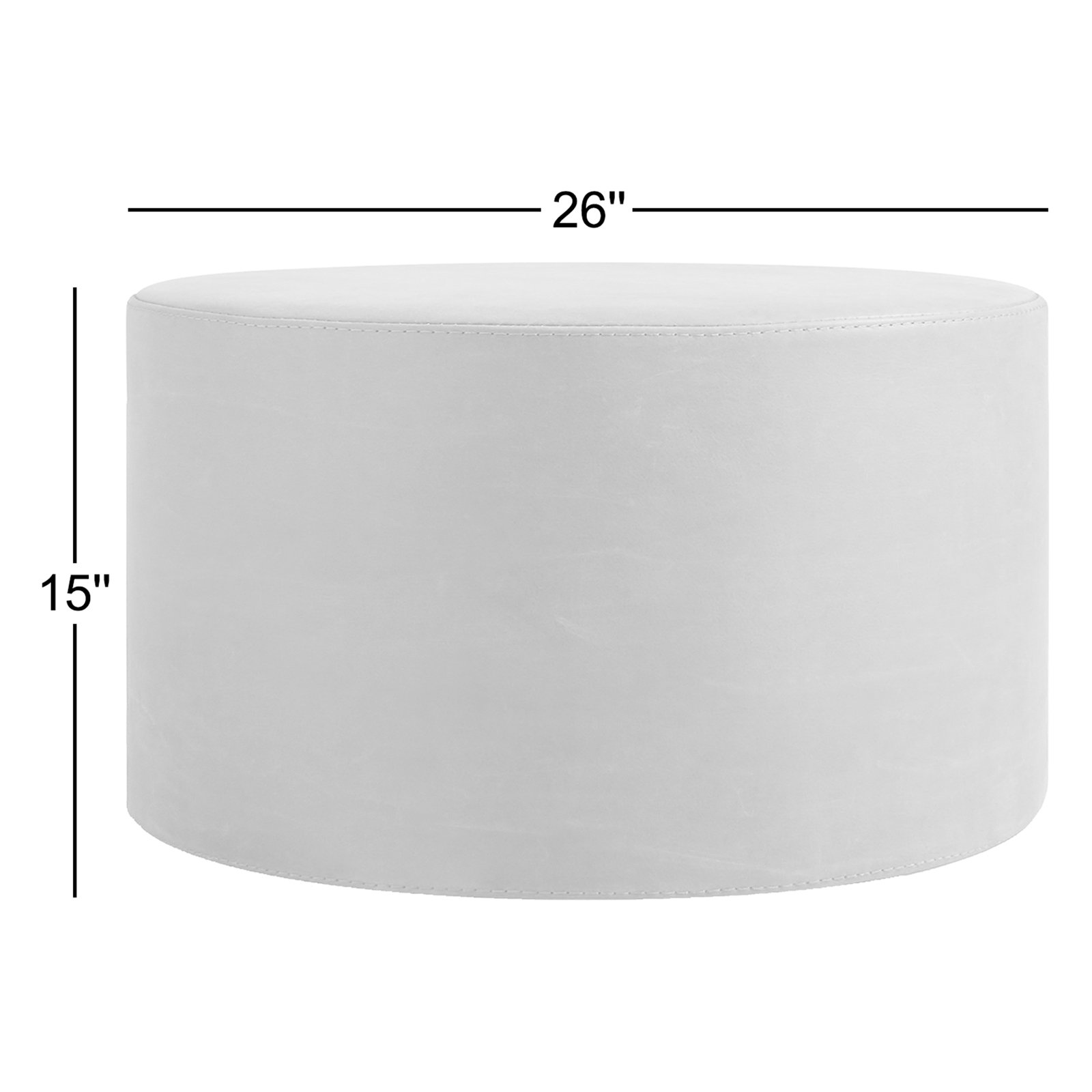 Bumper Upholstered Ottoman, Breezy Blue Genuine Leather