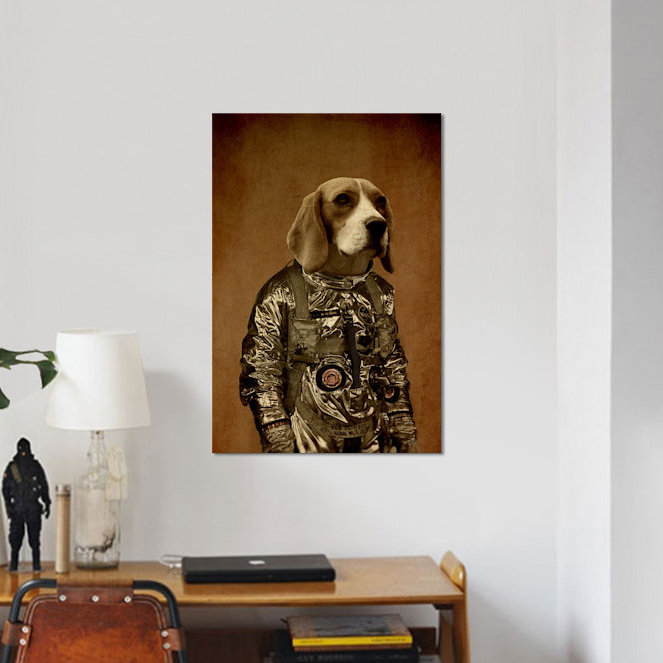« beagle », impression sur toile, H 26 po x l 18 po x P 1,5 po