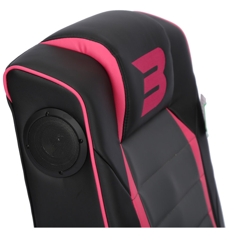 BraZen Serpent 2.1 Bluetooth Surround Sound Gaming Chair, Black/Pink