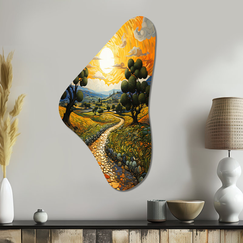 Art mural asymétrique Xzavier - Vangogh Boomerang, H 39 po x l 21 po x P 1 po