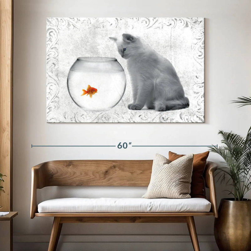 Goldfish And Cat, 34" H x 51" W
