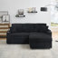 Chaise longue pliable avec porte-gobelets, repose-pieds et rangement, canapé-lit en velours côtelé multifonctionnel-880585010