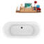 Baignoire de trempage sur pieds 67 "avec drain, pattes et plateau en bambou 67" Streamline-660427609-660427599