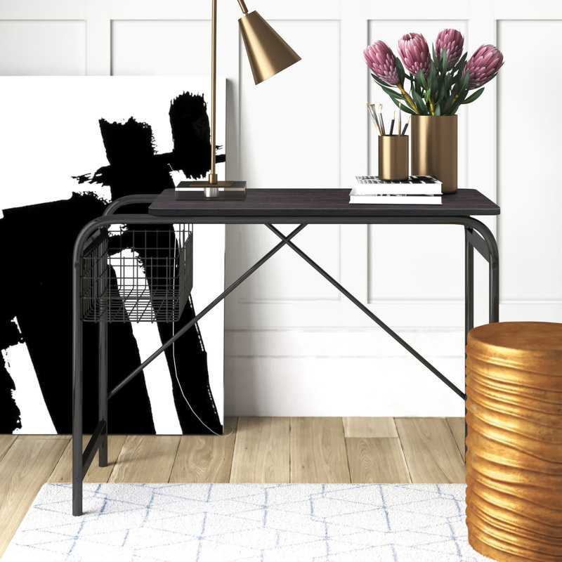Marrs Metal Base Writing Desk, Walnut