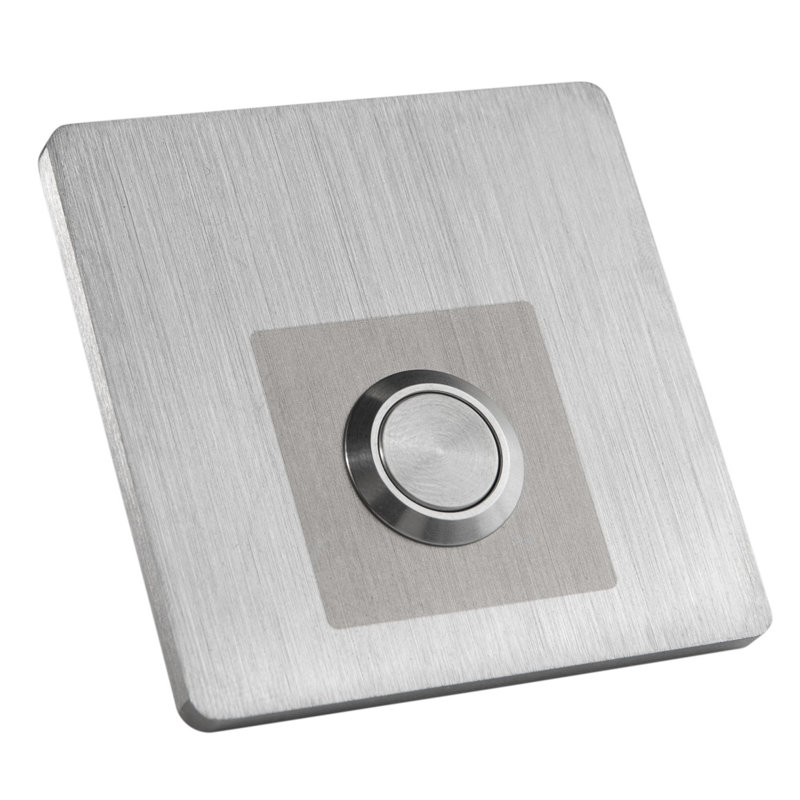 Bouton de sonnette, H 2,36 po x l 2,36 po x P 0,16 po