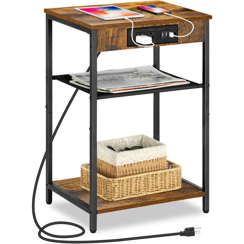 End Table and Built-In Outlets