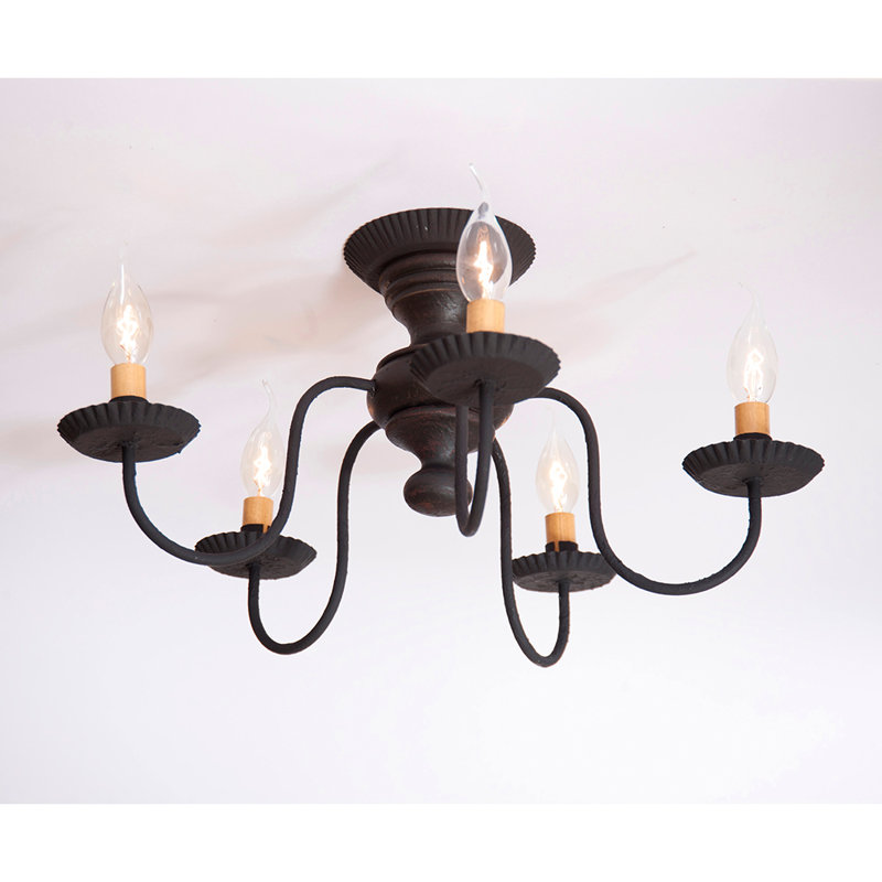 Lehman Semi Flush Mount, Black