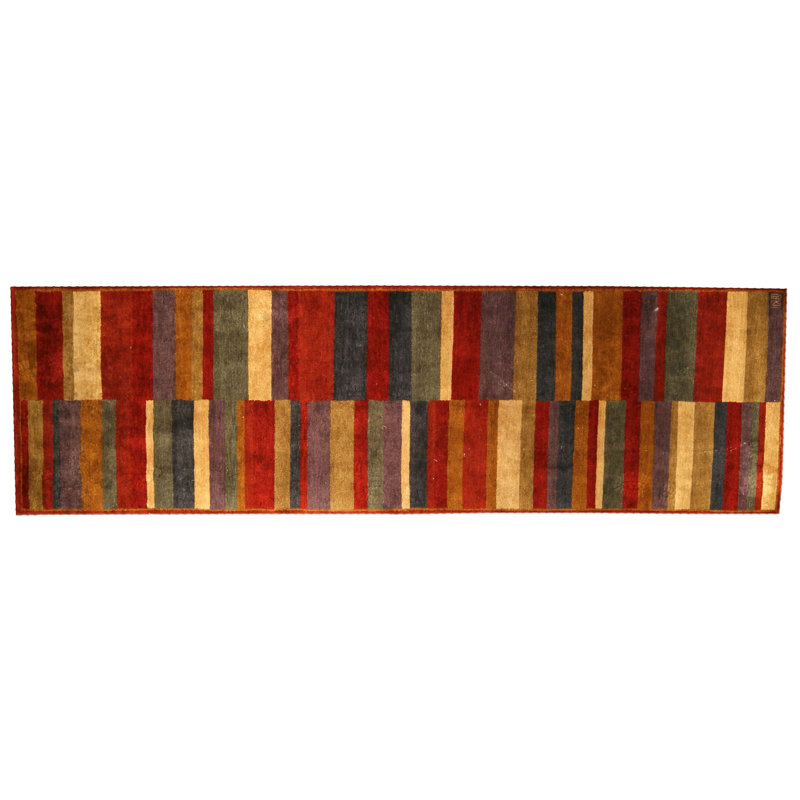 Modern One-of-a-Kind Runner 3' X 10' Hand Knotted Area Rug