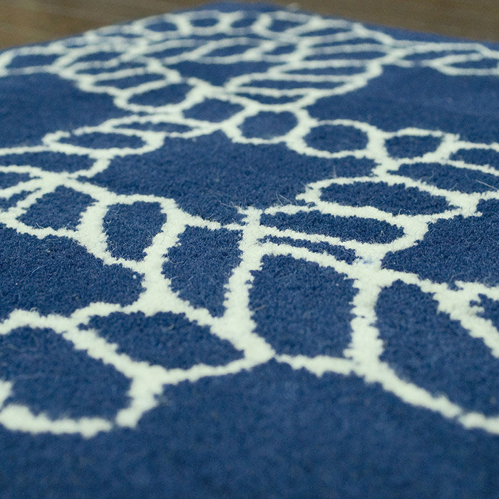 Tapis bleu royal en laine touffeté à la main Ahmer Fancy Regal Lassi, 5 pi x 8 pi