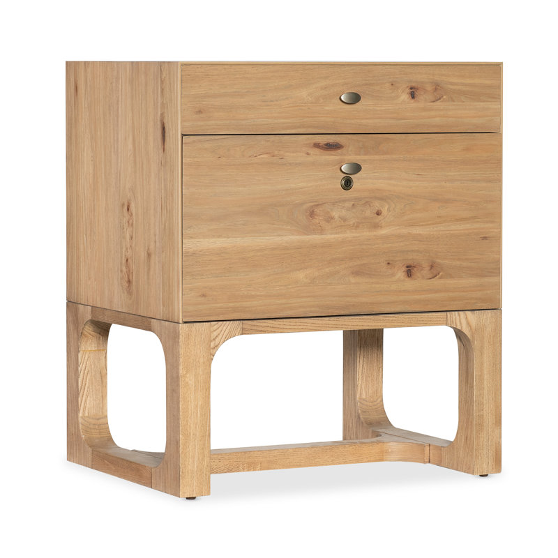 Rustic Brown Lockable Lateral File Cabinet with Pecan Veneers