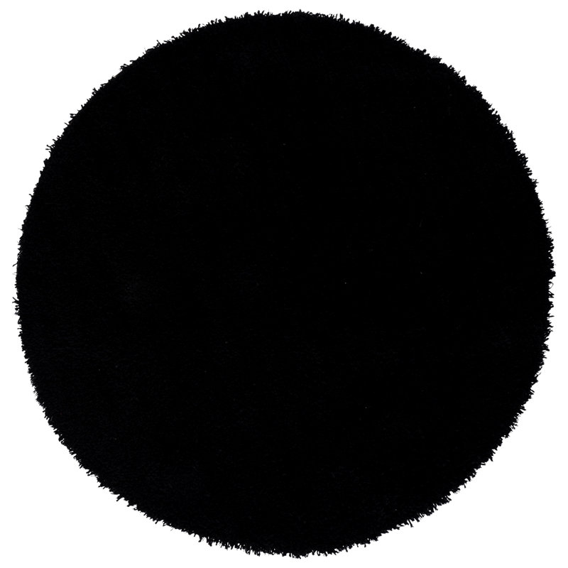 Assar Black Area Rug, Round 6'