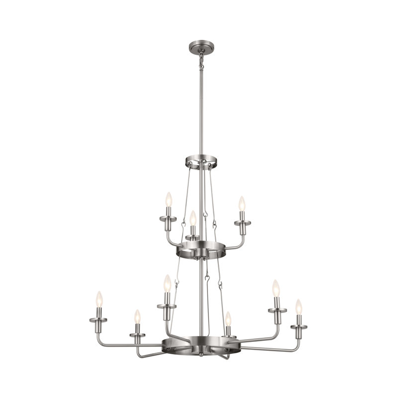 Vetivene 9 - Light Dimmable Classic / Traditional Chandelier, Classic Pewter