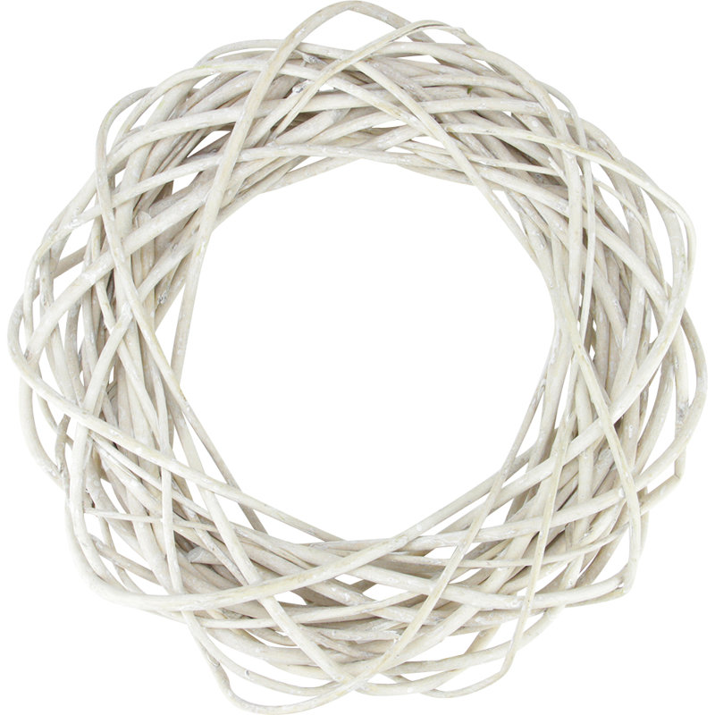 Couronne de brindilles de saule naturel, H 15 po x l 15 po x P 3,75 po