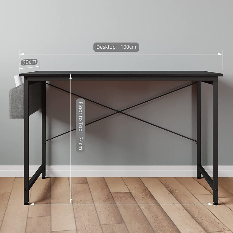 100cm Rectangle Writing Desk, Black