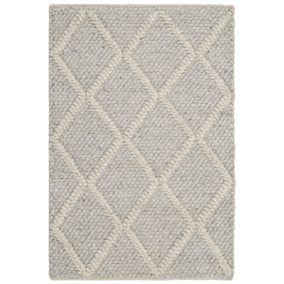 Russo Silver Ivory Flatweave Geometric Rug