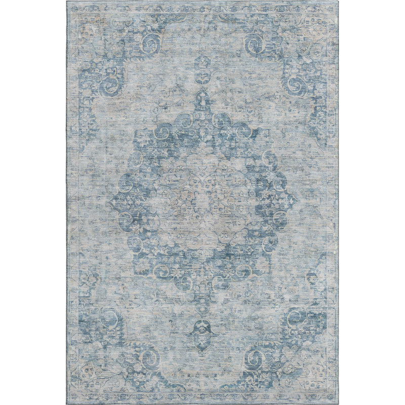 Premium Machine Washable Larock AMF1238 Global Rug, Rectangle 10' x 14'